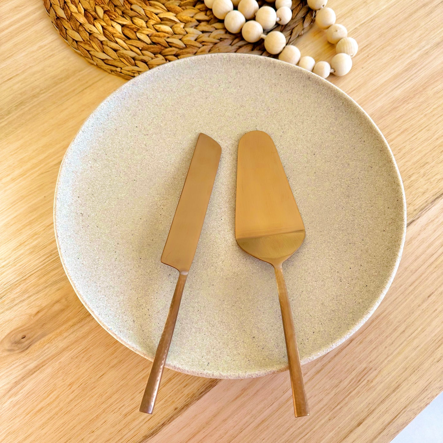 Hint of Rose Cake Server (Set of 2)