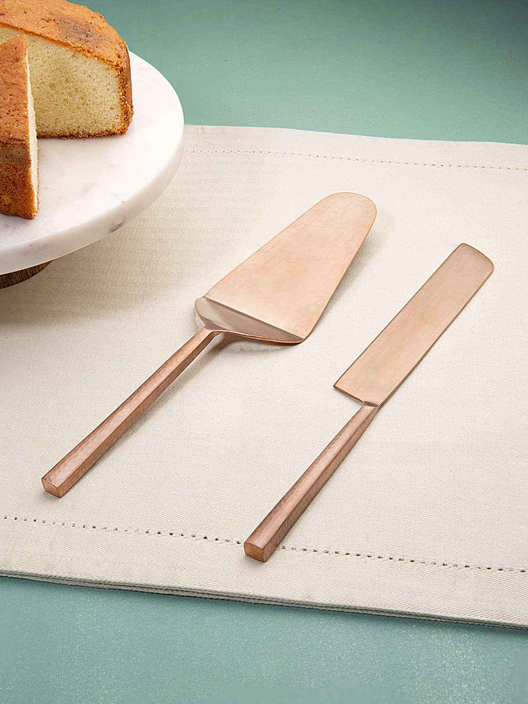Hint of Rose Cake Server (Set of 2)