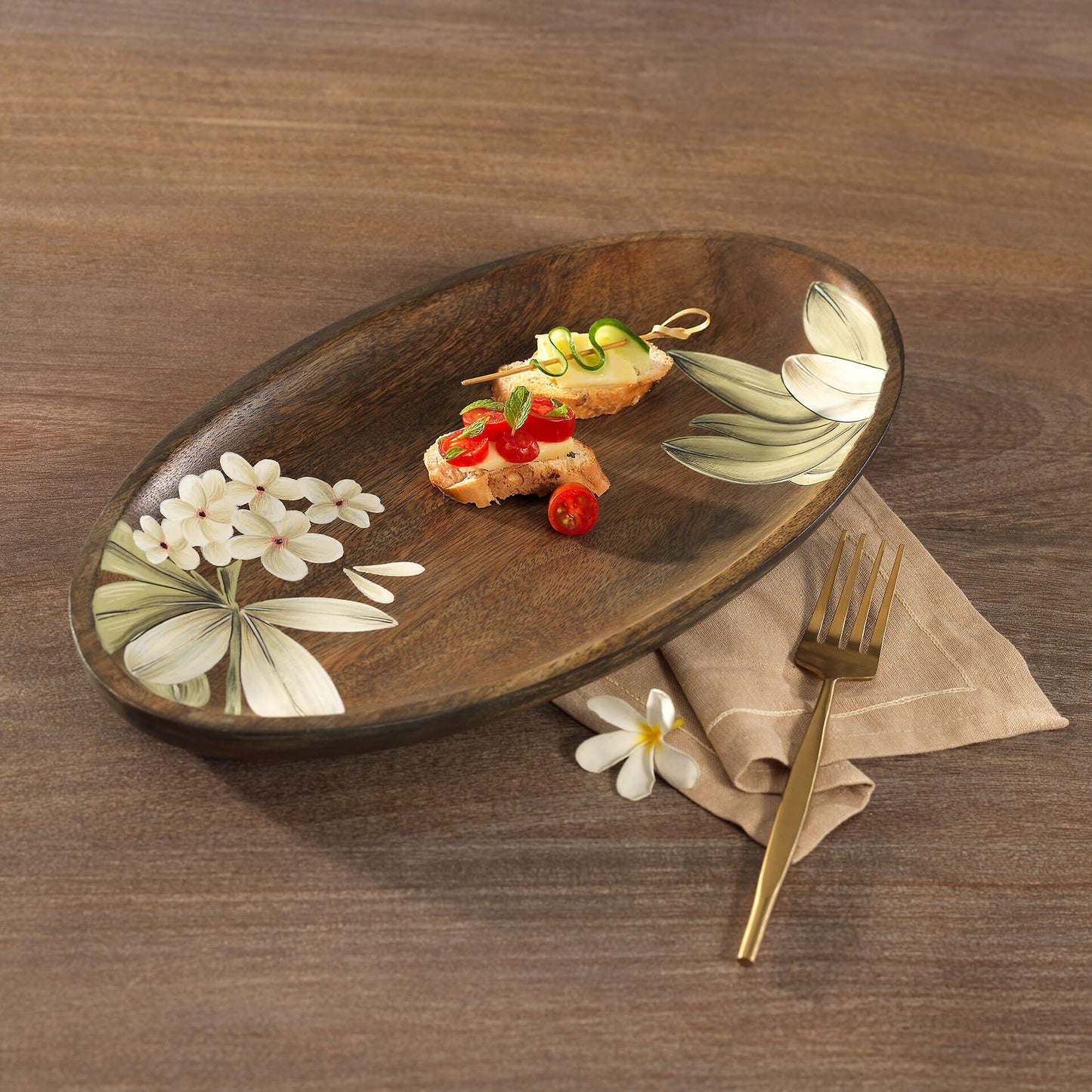 Floral Sunset Oval Serving Platter