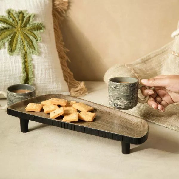 Alluring Shadows Asymmetric Tri-legged Serving Platter