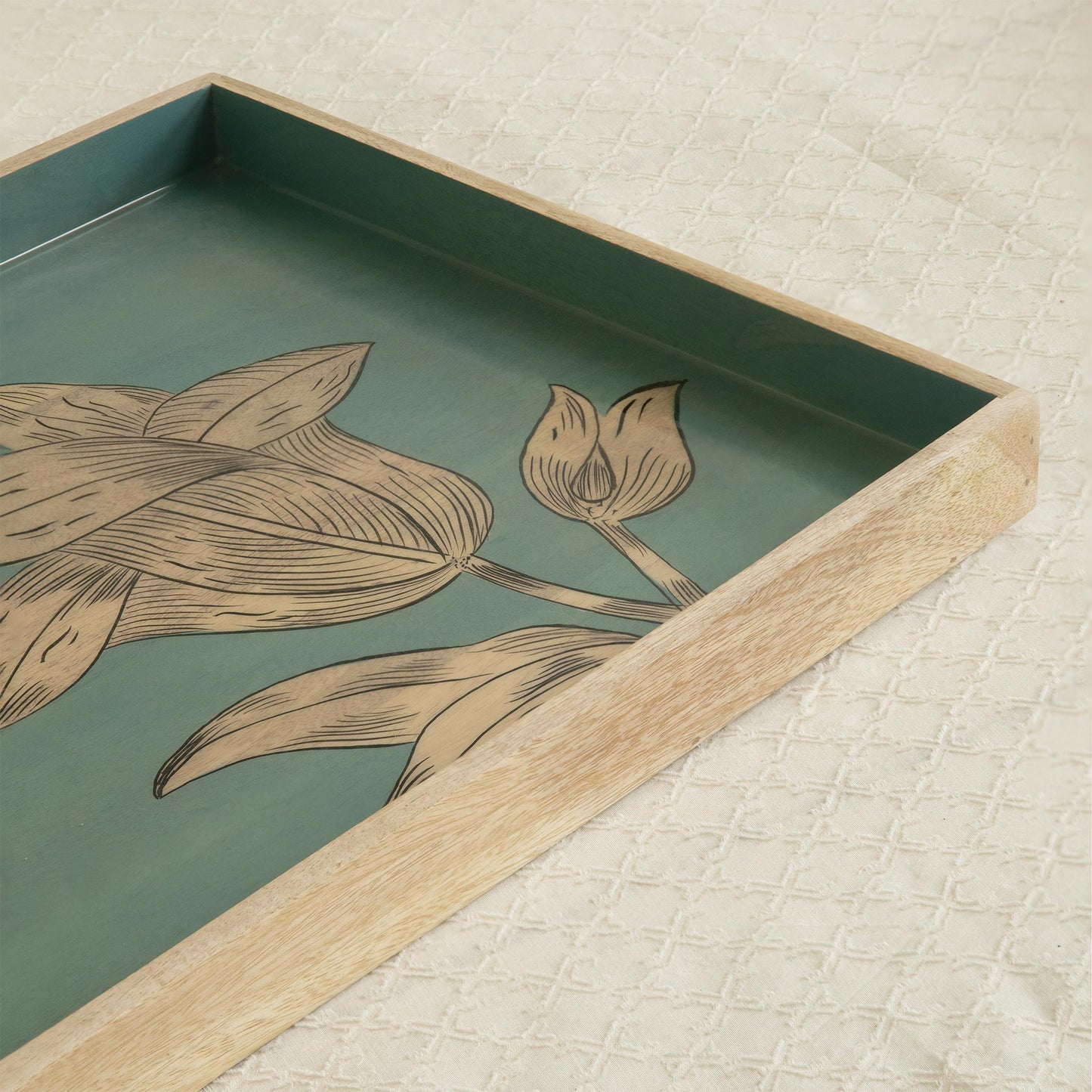 Delicate Petals Rectangle Serving Tray