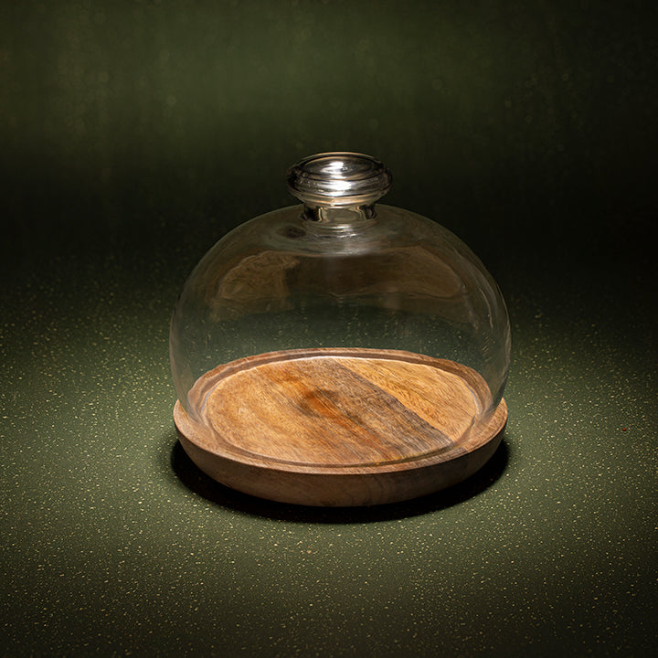 Wooden Willow Cake Dome with Platter