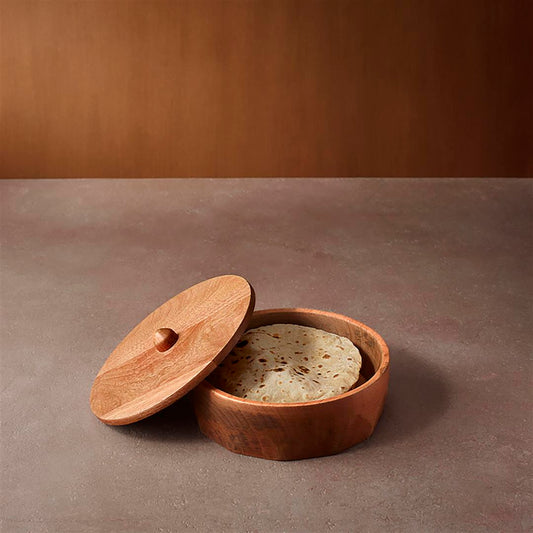 Wooden Willow Flat Bread/Tortilla/Roti Box