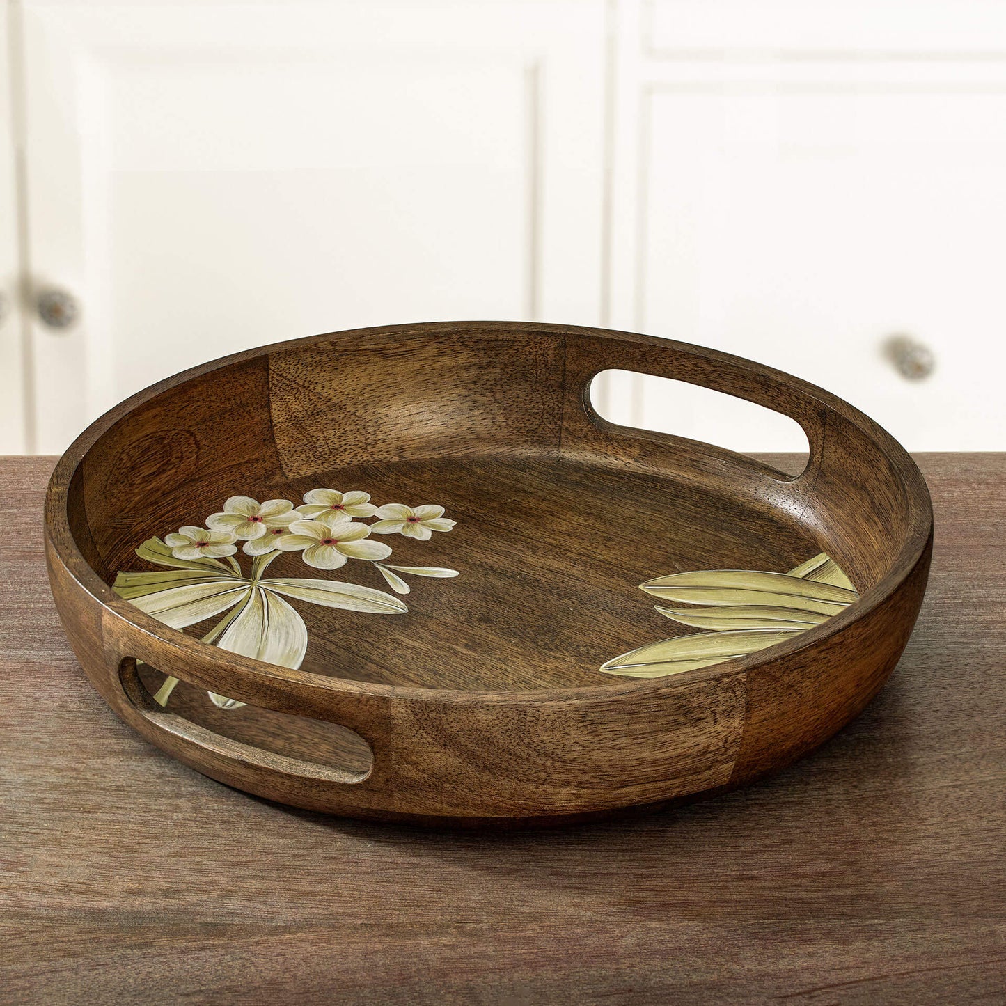 Floral Sunset Round Serving Tray