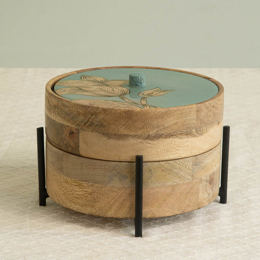 Delicate Petals 2-tier Flat Bread/Tortilla/Roti Box